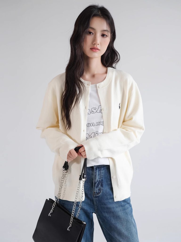 Solid Color Knit Cardigan Women's Fall New Minimalist Sweater Jacket