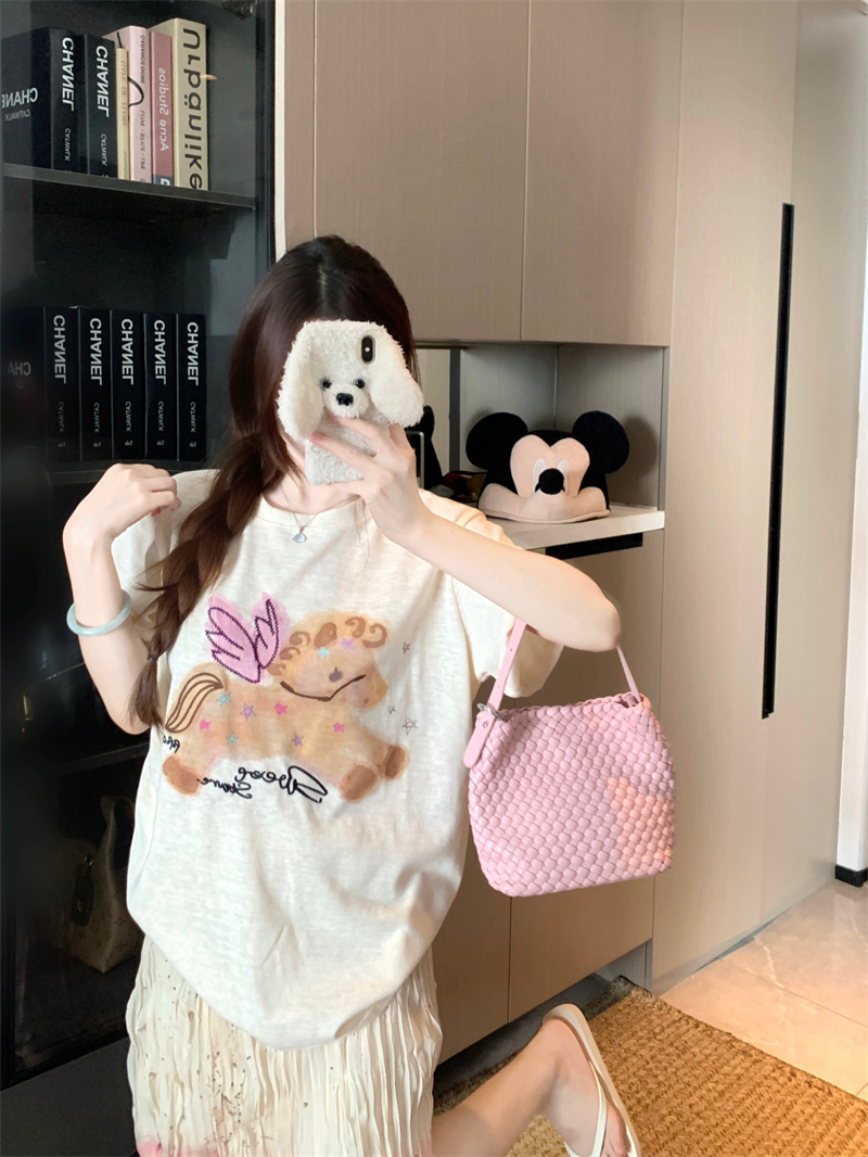 Casual Versatile Pegasus Print T-Shirt and Pleated Skirt Two-Piece Set for Women - Style c8379e - Image 4