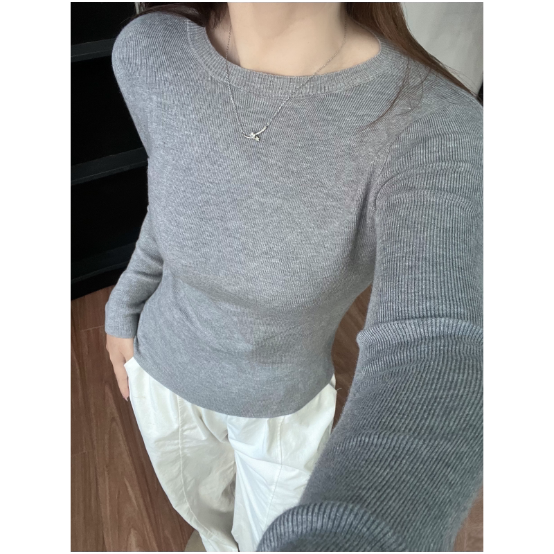 Korean Style Long Sleeve Soft Knit Base Sweater Women Autumn Winter Slim Fit Inner Top Petite - Image 4
